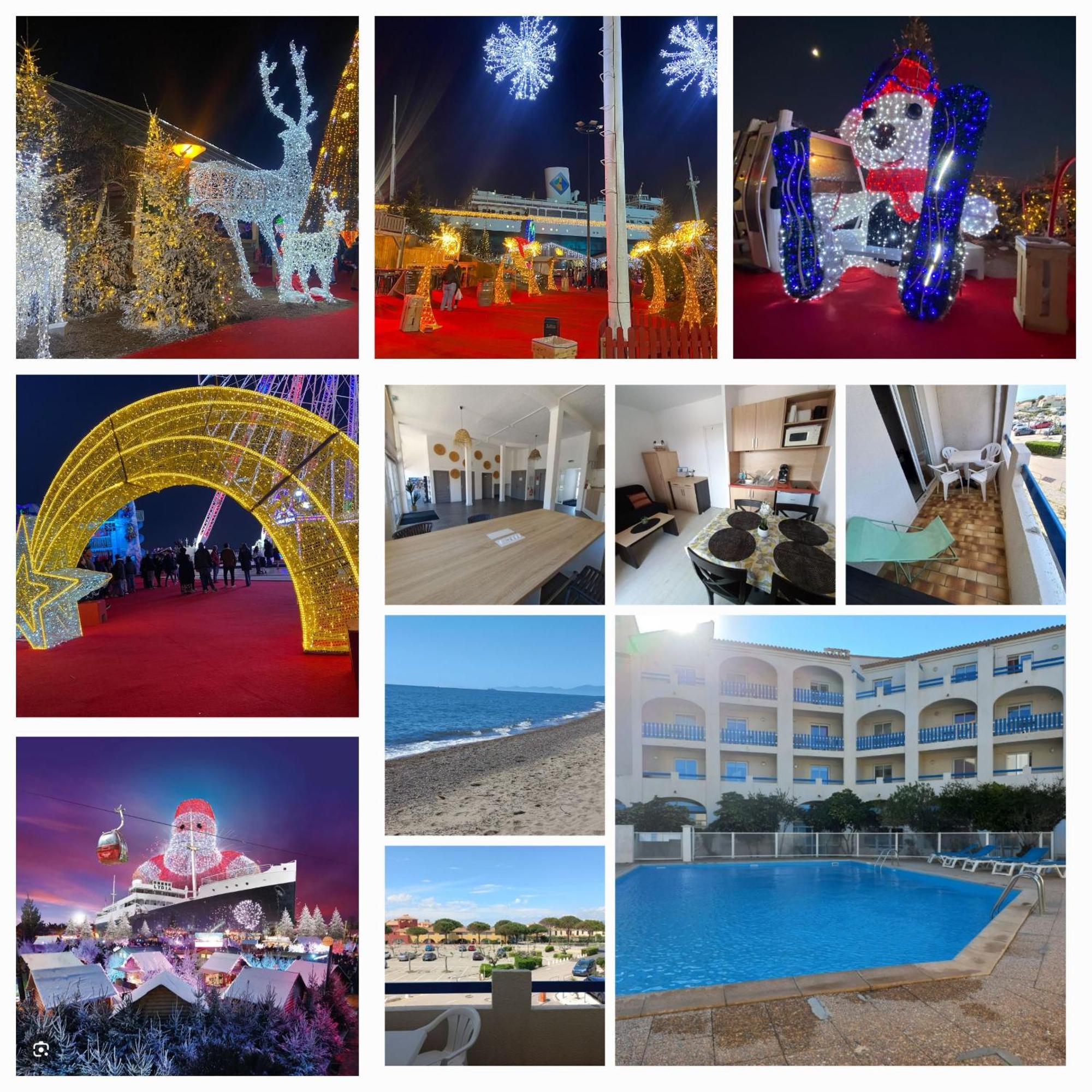 Coquet Studio 4 Pers, Piscine,Clim Mobile, Plage A 300 M,A 5Min A Pied Du Lydia 르발카레스 외부 사진